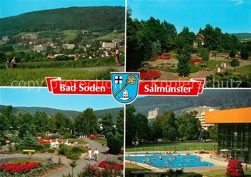 AK / Ansichtskarte Bad_Soden Salmuenster Park Schwimmbad Bad_Soden Salmuenster