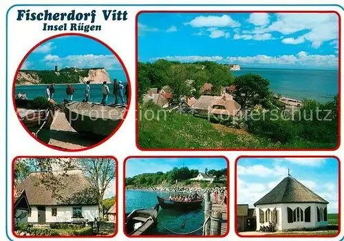 AK / Ansichtskarte Vitt_Ruegen Kap Arkona altes Fischerhaus Kirche Vitt_Ruegen