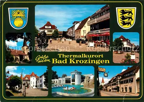 AK / Ansichtskarte Bad_Krozingen Kirche Hotel Lammstube Loewen Bad_Krozingen