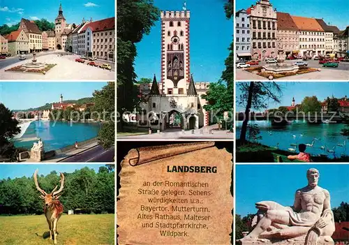 AK / Ansichtskarte Landsberg_Lech Mutterturm altes Rathaus Stadtpfarrkirche Landsberg_Lech