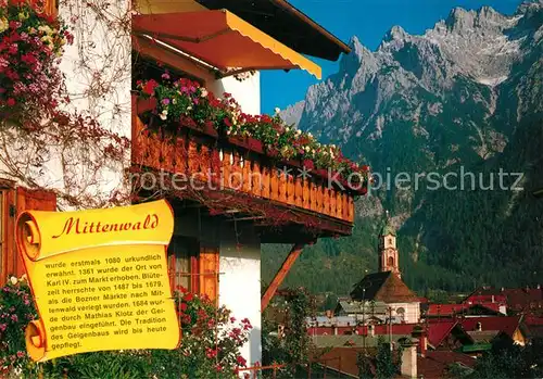 AK / Ansichtskarte Mittenwald_Bayern  Mittenwald Bayern