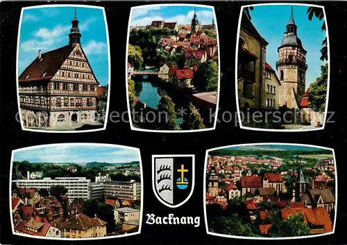 AK / Ansichtskarte Backnang Rathaus Stadtturm Telefunken Werke  Backnang