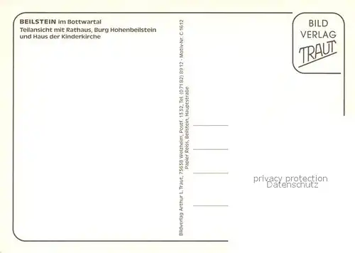 AK / Ansichtskarte Beilstein_Wuerttemberg Rathaus Burg Hohenbeilstein Haus der Kinderkirche Beilstein_Wuerttemberg