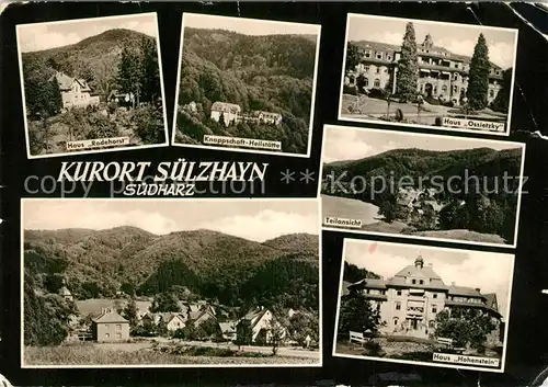 AK / Ansichtskarte Suelzhayn Haus Rodehorst Knappschaft Heilstaette Haus Ossietzky Teilansicht Haus Hohenstein Suelzhayn
