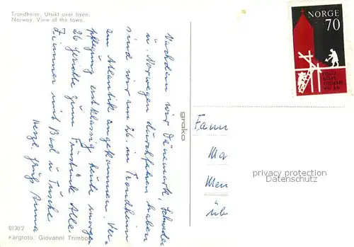 AK / Ansichtskarte Trondheim Utsikt over byen Trondheim