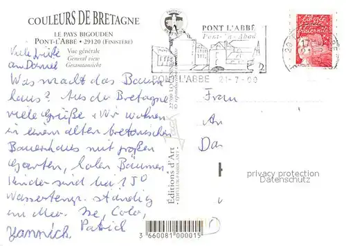 AK / Ansichtskarte Pont l_Abbe Vue generale aerienne Pont l Abbe