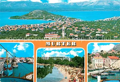 AK / Ansichtskarte Murter_Kroatien Fliegeraufnahme Bootshafen Strandpartie Murter Kroatien