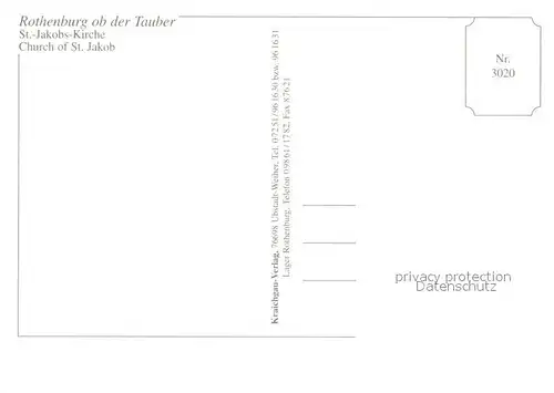 AK / Ansichtskarte Rothenburg_Tauber St Jakobs Kirche Rothenburg Tauber