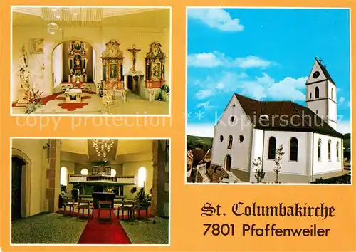 AK / Ansichtskarte Pfaffenweiler_Breisgau St Columbakirche Altar  Pfaffenweiler_Breisgau