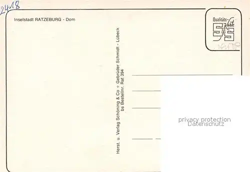 AK / Ansichtskarte Ratzeburg Dom Ratzeburg