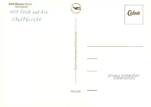 AK / Ansichtskarte Rheine Marktplatz Stadtkirche Rheine