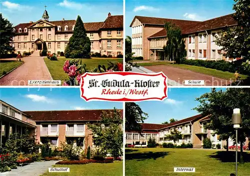 AK / Ansichtskarte Rhede_Westfalen St Gudula Kloster Exerzitienhaus Schule Schulhof Internat Rhede_Westfalen