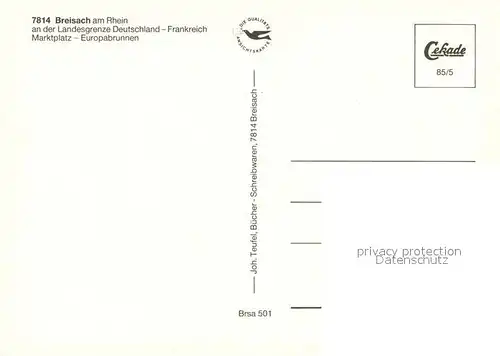 AK / Ansichtskarte Breisach_Rhein Marktplatz Europabrunnen Breisach Rhein