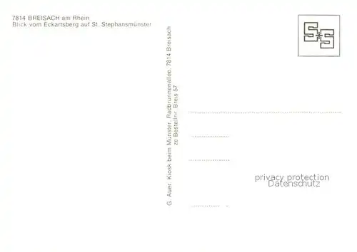 AK / Ansichtskarte Breisach_Rhein Blick vom Stephansmuenster vom Eckartsberg Breisach Rhein