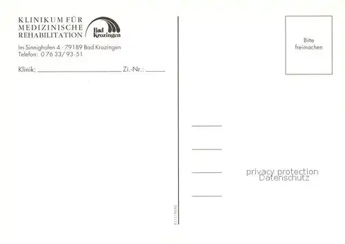 AK / Ansichtskarte Bad_Krozingen Klinikum fuer Medizinische Rehabilitation Bad_Krozingen