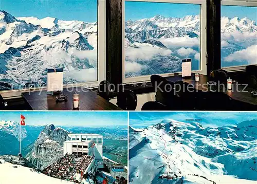 AK / Ansichtskarte Engelberg_OW Bergstation Panoramarestaurant Klein Titlis Winter Engelberg OW