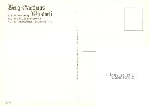 AK / Ansichtskarte Wiesenberg Berggasthaus Wirzweli Wiesenberg