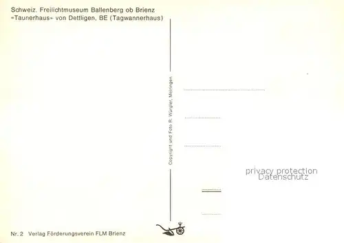 AK / Ansichtskarte Brienz_BE Freilichtmuseum Ballenberg Taunerhaus Dettligen Tagwannerhaus Brienz_BE