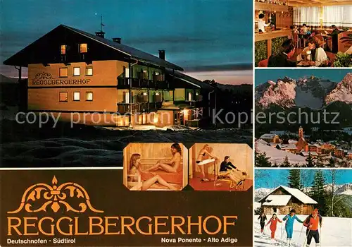 AK / Ansichtskarte Deutschnofen_Nova_Ponente Gasthof Regglbergerhof Winterlandschaften Abendstimmung Deutschnofen_Nova_Ponente