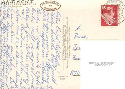 AK / Ansichtskarte Kloster_Andechs Fliegeraufnahme Ammersee Kloster_Andechs