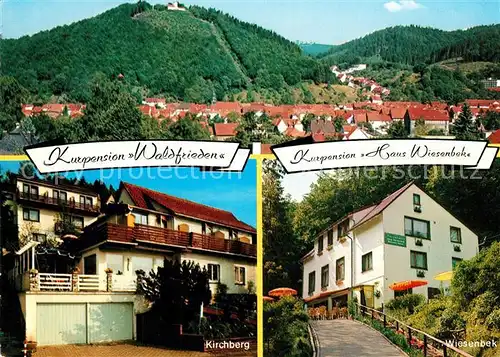 AK / Ansichtskarte Bad_Lauterberg Kurpensionen Waldfrieden Haus Wiesenbek Kirchberg Bad_Lauterberg
