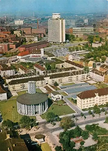 AK / Ansichtskarte Ludwigshafen_Rhein Fliegeraufnahme BASF Friedrich Engelhorn Haus Friedensbruecke Ludwigshafen Rhein