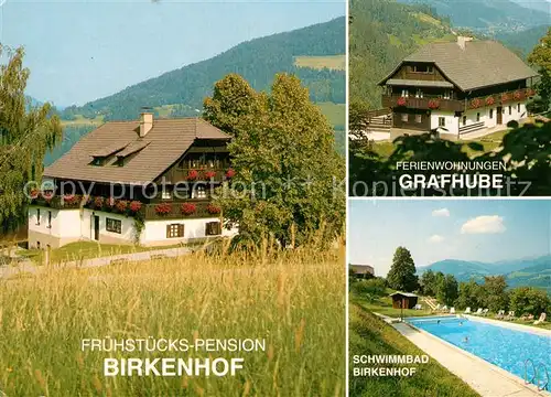 AK / Ansichtskarte Verditz_Afritz Fruehstuecks Pension Birkenhof Schwimmbad Ferienwohnungen Grafhube Verditz Afritz