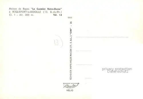 AK / Ansichtskarte Roquefort la Bedoule Maison de Repos Le Castelet Notre Dame Roquefort la Bedoule