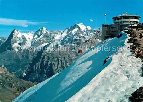 AK / Ansichtskarte Berner_Oberland Schilthornbahn Gipfelstation Drehrestaurant Eiger Moench Jungfrau Berner_Oberland