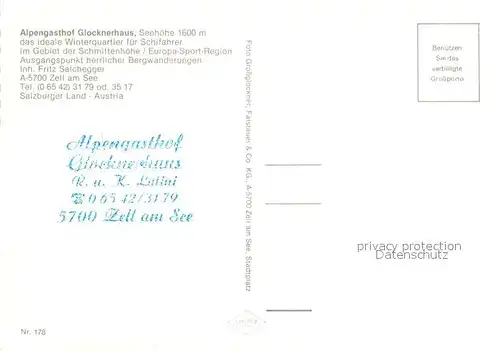 AK / Ansichtskarte Zell_See Alpengasthof Glocknerhaus Zell_See