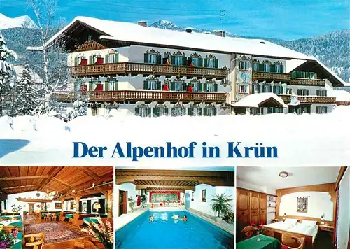 AK / Ansichtskarte Kruen Alpenhof Winter Hallenbad  Kruen