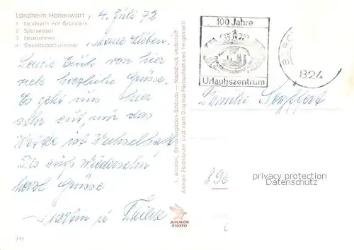 AK / Ansichtskarte Hohenwart_Paar Landheim Gruenstein Speisesaal Lesezimmer Gesellschaftszimmer Hohenwart Paar