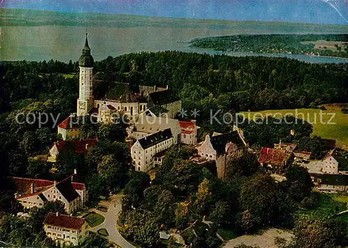 AK / Ansichtskarte Kloster_Andechs Fliegeraufnahme Kloster_Andechs