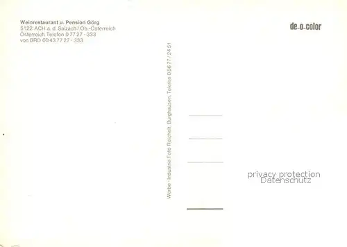 AK / Ansichtskarte Ach_Salzach Weinrestaurant Pension Goerg Ach_Salzach