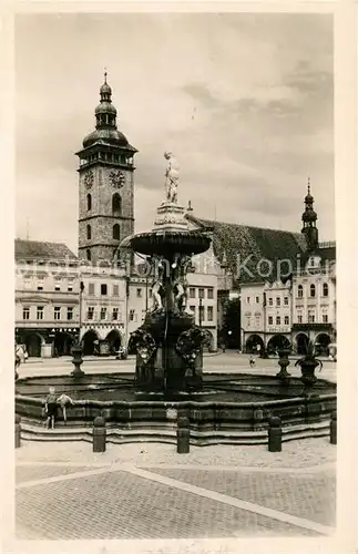 AK / Ansichtskarte Ceske_Budejovice Kasna Samson a Cerna vez Ceske Budejovice
