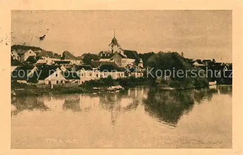 AK / Ansichtskarte Tyn_nad_Vitavou_Tein Partie am See Tyn_nad_Vitavou_Tein
