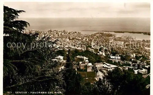 AK / Ansichtskarte Genova_Genua_Liguria Panorama dal Righi Genova_Genua_Liguria