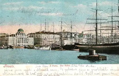 AK / Ansichtskarte Trieste Il Porto Hafen Segelschiffe Trieste