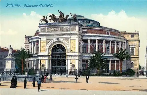 AK / Ansichtskarte Palermo_Sicilia Teatro Politeama Garibaldi Monumento Theater Denkmal Palermo_Sicilia