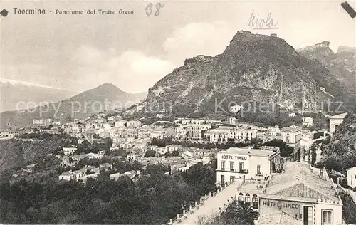 AK / Ansichtskarte Taormina_Sizilien Panorama del Teatro Creco Taormina Sizilien