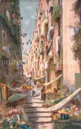 AK / Ansichtskarte Napoli_Neapel Pallonetto a Santa Lucia Kuenstlerkarte Napoli Neapel