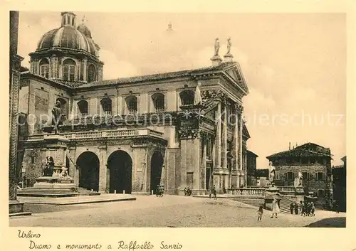 AK / Ansichtskarte Urbino Duomo e Monumento a Raffaello Sanzio Dom Denkmal Urbino