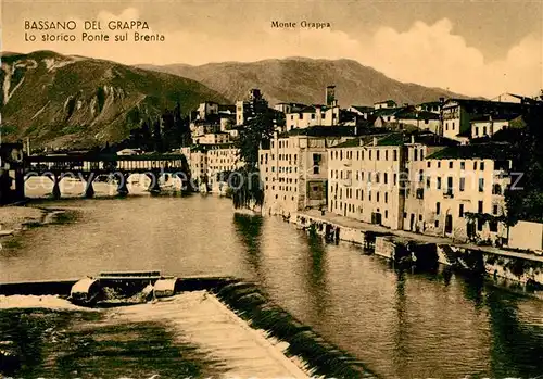 AK / Ansichtskarte Bassano_del_Grappa Lo storico Ponte sul Brenta Monte Grappa Bassano_Del_Grappa