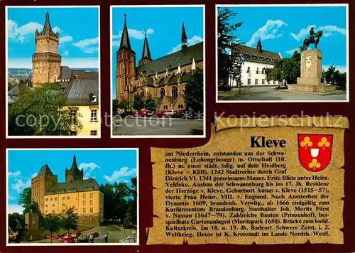 AK / Ansichtskarte Kleve Schloss Denkmal  Kleve