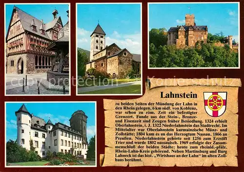 AK / Ansichtskarte Lahnstein Altes Rathaus Johanniskirche Burg Lahneck Lahnstein