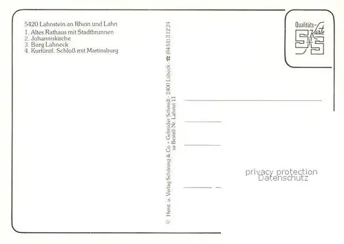 AK / Ansichtskarte Lahnstein Altes Rathaus Johanniskirche Burg Lahneck Lahnstein
