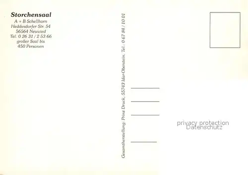 AK / Ansichtskarte Neuwied_Rhein Storchen Saal Neuwied Rhein