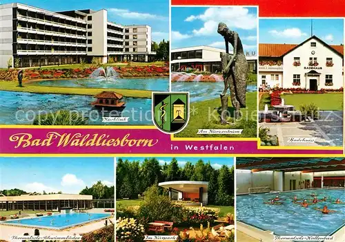 AK / Ansichtskarte Bad_Waldliesborn Kurklinik Badehaus Kurpark Bad_Waldliesborn