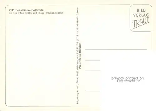 AK / Ansichtskarte Beilstein_Wuerttemberg Burg Hohenbeilstein Beilstein_Wuerttemberg