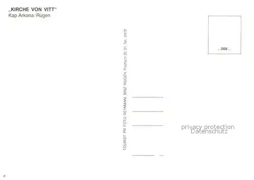 AK / Ansichtskarte Kap_Arkona Kirche von Vitt Kap_Arkona